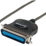 Manhattan Full-Speed USB-C to Cen36 Parallel Printer Converter - USB-C Male to Cen36 Female, 1 m (3 ft.), Black