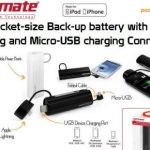 Promate pocketmateLT Pocket-size Back-up battery with in-built Lightning and Micro-USB charging